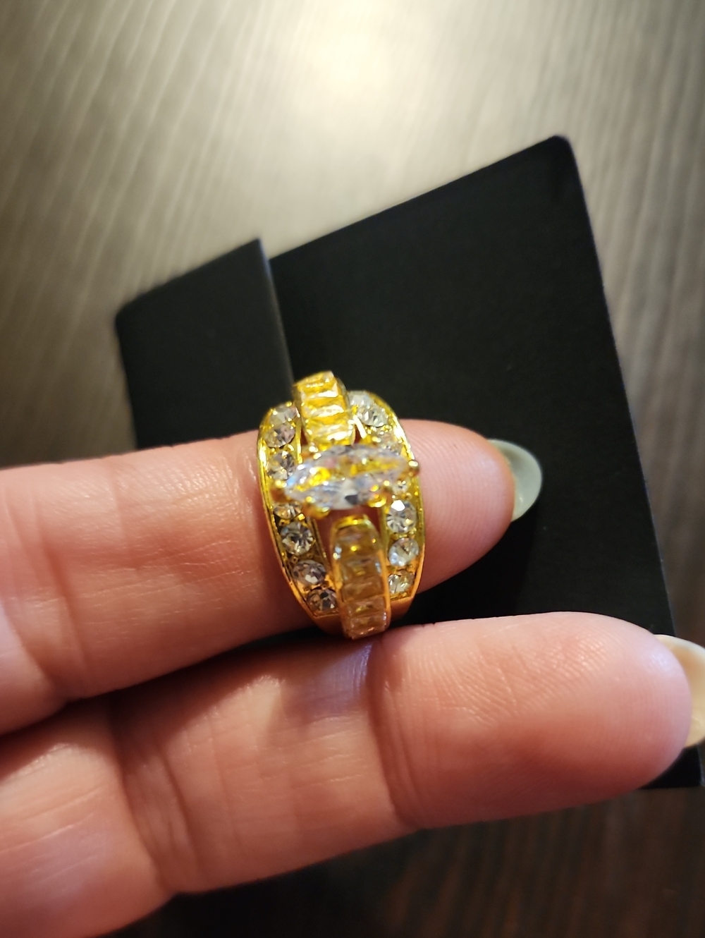 Gold Crystal Statement Ring - Women Jewelry